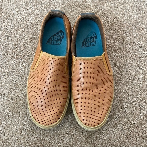 Satorisan | Brown Tan Perforated Leather Slip On Sneakers Size Eu 41 Men's 8 - Picture 2 of 9